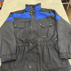 Marker Black and Blue Vintage Military Ski Jacket